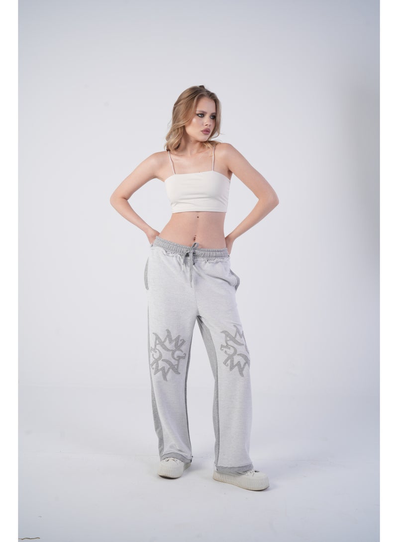 AMICI Embroidered wide leg sweatpants - Image 4